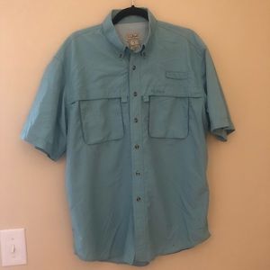 LL Bean Teal Fishing Shirt